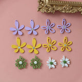 10pcs Flower Pendant Charms for Diy Jewelry Making