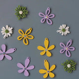 10pcs Flower Pendant Charms for Diy Jewelry Making