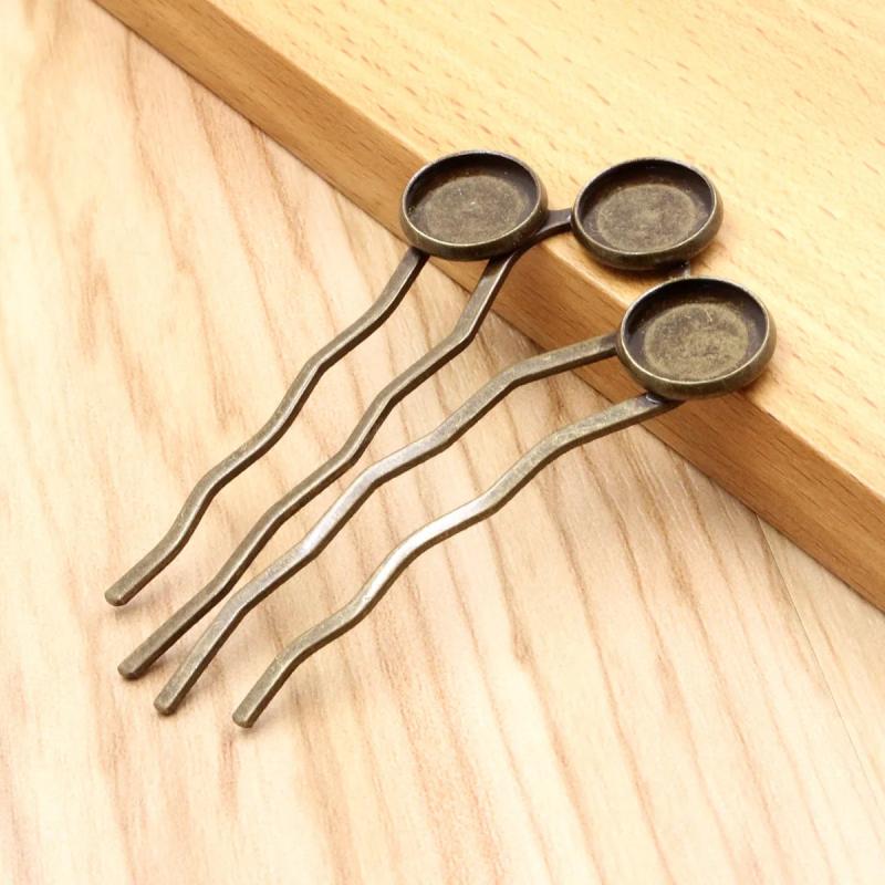 12mm Copper Cabochons Hair Clips Diy Making Accessories 5pcs
