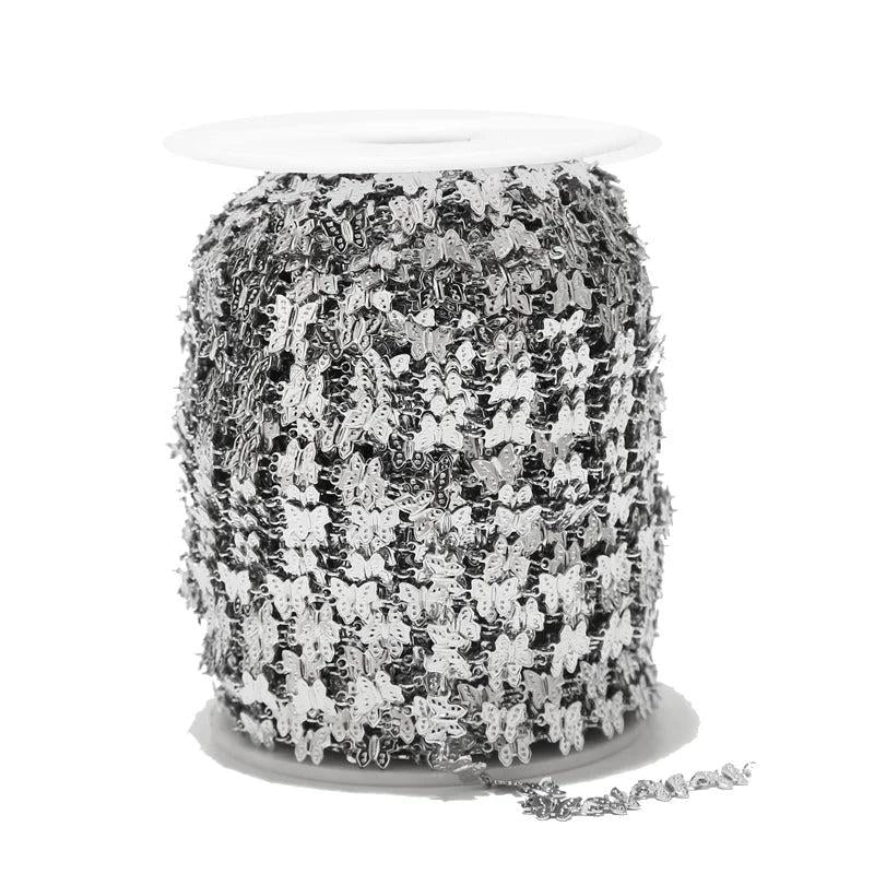 Stainless Steel Butterfly Chains Charm Link Chain 6mm