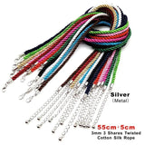 3 Pcs 3mm 3-Strand Rope Adjustable Braided Necklaces & Pendants