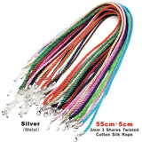 3 Pcs 3mm 3-Strand Rope Adjustable Braided Necklaces & Pendants