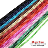 3 Pcs 3mm 3-Strand Rope Adjustable Braided Necklaces & Pendants