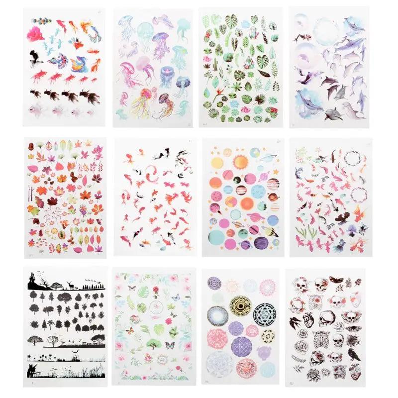 12 Sheets Goldfish Leaves Resin Fillers DIY Jewelry Materials