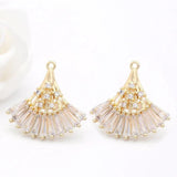 2PCS 20x20MM 14K Fan Shape Connect Charms Pendants Jewelry Making Supplies