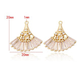 2PCS 20x20MM 14K Fan Shape Connect Charms Pendants Jewelry Making Supplies