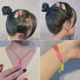 DIY Bear Charms Earrings Kit Necklace Pendant Lobster Clasp Jump Rings