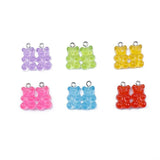 DIY Bear Charms Earrings Kit Necklace Pendant Lobster Clasp Jump Rings