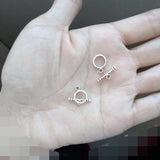 Bracelet Round Toggle Clasp Circle Silver Small 100 Sets
