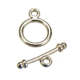 Bracelet Round Toggle Clasp Circle Silver Small 100 Sets