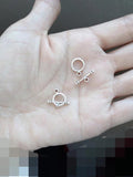 Bracelet Round Toggle Clasp Circle Silver Small 100 Sets