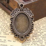 Bronze Cabochon Frame Settings for DIY Pendant Charm 10pcs K04508