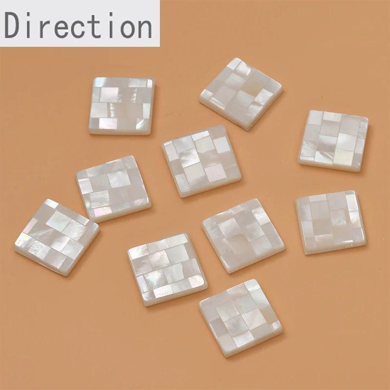 Sea Shell Mosaic Pink Square Love DIY Earrings 1PCS