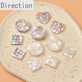 Sea Shell Mosaic Pink Square Love DIY Earrings 1PCS