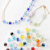 6PCS Glass Bead Pendant Charms for DIY Jewelry Making