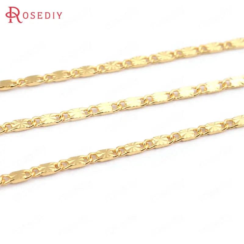 1M Width 1.7MM High Champagne Plated Brass Necklace Chains