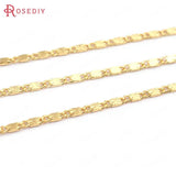 1M Width 1.7MM High Champagne Plated Brass Necklace Chains