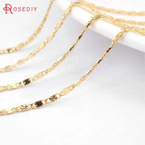 1M Width 1.7MM High Champagne Plated Brass Necklace Chains