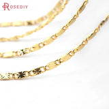 1M Width 1.7MM High Champagne Plated Brass Necklace Chains