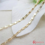 1M Width 1.7MM High Champagne Plated Brass Necklace Chains