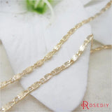 1M Width 1.7MM High Champagne Plated Brass Necklace Chains