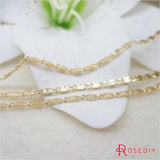 1M Width 1.7MM High Champagne Plated Brass Necklace Chains