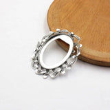 Oval Cabochons Glass Brooch Blank Setting Bezel Tray Base DIY Making 5pcs