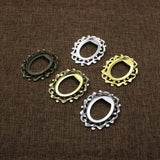 Oval Cabochons Glass Brooch Blank Setting Bezel Tray Base DIY Making 5pcs