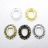 Oval Cabochons Glass Brooch Blank Setting Bezel Tray Base DIY Making 5pcs