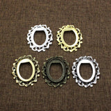 Oval Cabochons Glass Brooch Blank Setting Bezel Tray Base DIY Making 5pcs