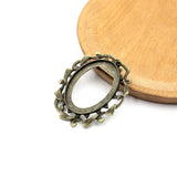 Oval Cabochons Glass Brooch Blank Setting Bezel Tray Base DIY Making 5pcs