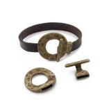3pcs Bronze/Silver OT Hooks Clasp For 10mm Flat Leather Cord Bracelet