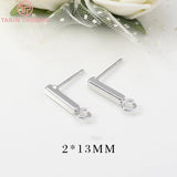6PCS 24K Plated Brass Stud Earrings for Jewelry Making