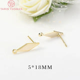 6PCS 24K Plated Brass Stud Earrings for Jewelry Making