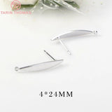 6PCS 24K Plated Brass Stud Earrings for Jewelry Making