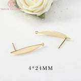 6PCS 24K Plated Brass Stud Earrings for Jewelry Making