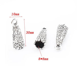 10pcs Antique Silver Tassels End Cap Beads Crimp Alloy Vintage Charms