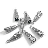 10pcs Antique Silver Tassels End Cap Beads Crimp Alloy Vintage Charms