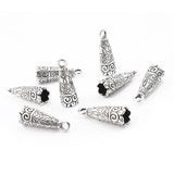 10pcs Antique Silver Tassels End Cap Beads Crimp Alloy Vintage Charms