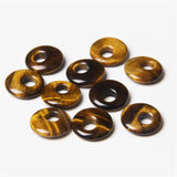 5PCS Natural Stone Round Mixed Pendants Tiger Eye Agat Child Couple Gift