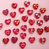 Hand-painted Red Glass Love Peach Heart DIY Phone Chain Necklace