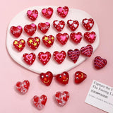 Hand-painted Red Glass Love Peach Heart DIY Phone Chain Necklace