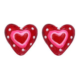 Hand-painted Red Glass Love Peach Heart DIY Phone Chain Necklace