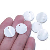 20Pcs Shell Round Pendants 20mm Charm For Jewelry Making
