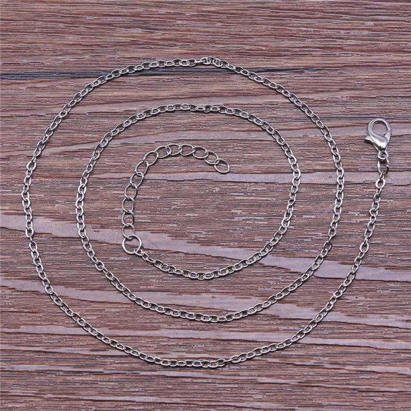 10pcs 40+5cm Rhodium Necklace Chain with Lobster Clasp for Jewelry Making