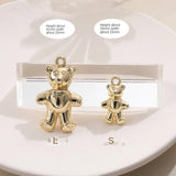 Ackley 3D Silver Teddy Bear Pendant DIY Earring Accessories Material