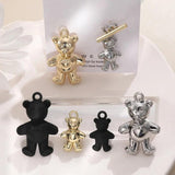 Ackley 3D Silver Teddy Bear Pendant DIY Earring Accessories Material
