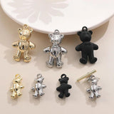 Ackley 3D Silver Teddy Bear Pendant DIY Earring Accessories Material