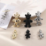 Ackley 3D Silver Teddy Bear Pendant DIY Earring Accessories Material