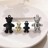 Ackley 3D Silver Teddy Bear Pendant DIY Earring Accessories Material